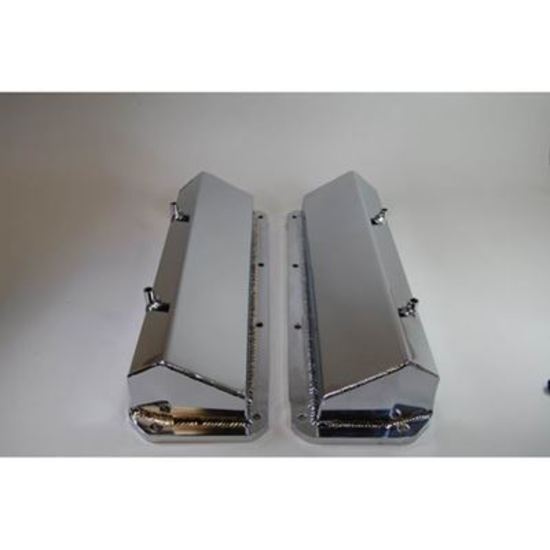 RPC RPCR6242C Fabricated Aluminium Valve Covers 302 351 Cleveland Ford Chrome Finish (pair)