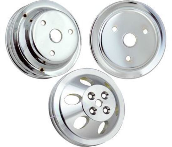 RPC RPCR8843 Pulley Crank 2-GroOve BB Chev Swp - Satin Al