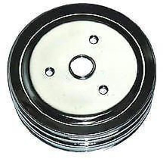 RPC RPCR8963-4 Chev SB Chrome Swp Triple GroOve Crank Pulley 8963