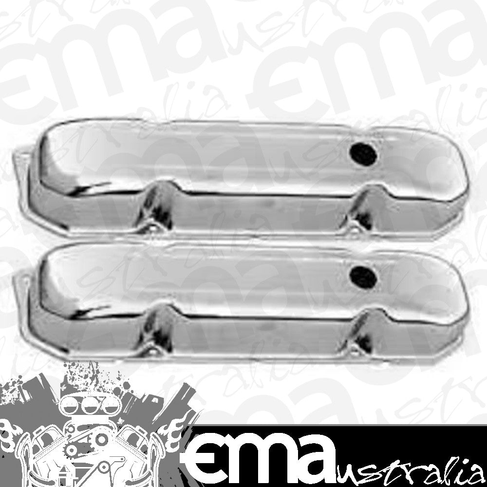 RPC RPCR9299 Chrome Steel Valve Covers suit 58-88 Chrysler 383-426-440 Wedge V8