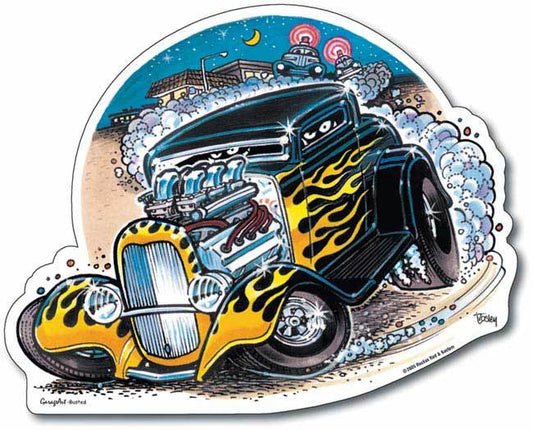 Ruckus RR-BUSTED Busted 32 3 Window' Embosed Metal Sign 16.5" X 13.2"