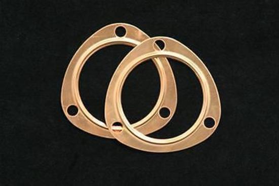 SCE Gaskets SCE4250 Pro Copper Embossed 3 Bolt Collector Gaskets 2.5" 1 (pair)