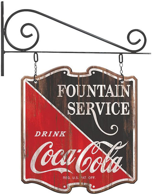 Engine Master Australia SDF-189985 Coca-Colaƒ© Fountain Service Double-Sided Hanging Sign