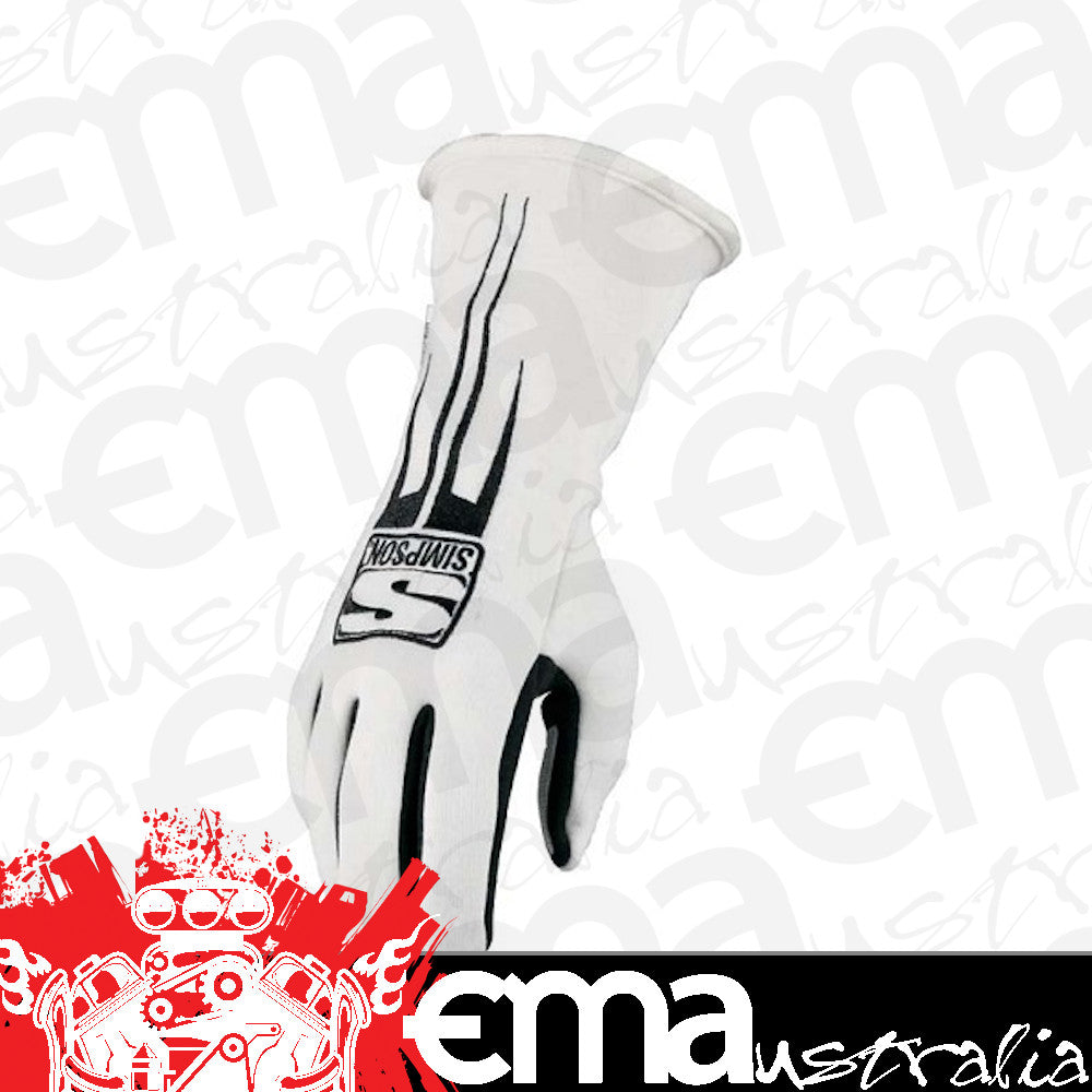 Simpson SI20800MW Predator GlOve Medium White SFI ApprOved