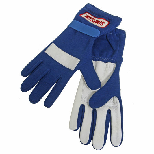 Simpson SI21100xLBL Posigrip Driving GlOves SFI Nomex/Leather Size x-Large Blue