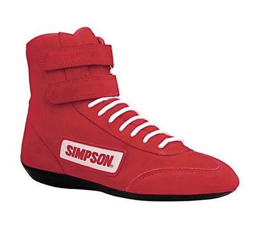 Simpson SI28100R High Top Driving Shoes Size 10 Red SFI ApprOved