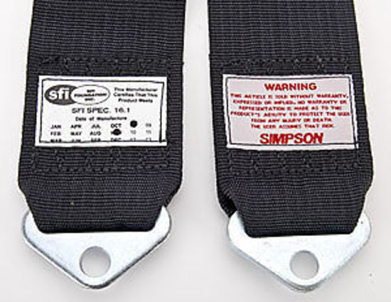 Simpson SI29072BK-STERN Latch F/x Harness 62" Rollbar Mount w/Sternum Belts