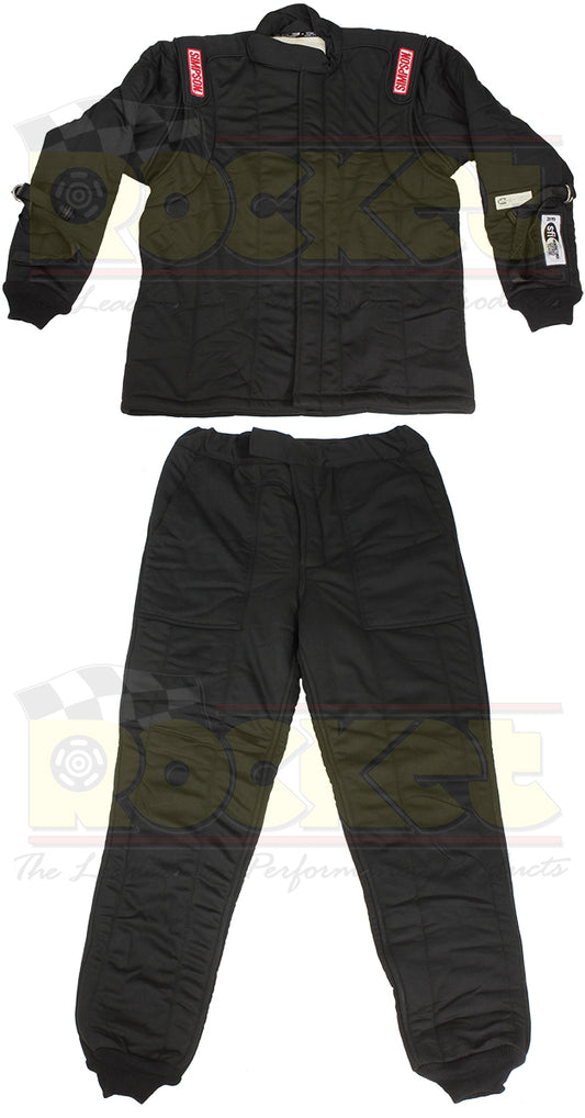 Simpson SIMD50KN2-MED Drag 5-Layer 2-Piece Nomex Driving suit Black Medium SFI-20 suit Nitro / Alcohol