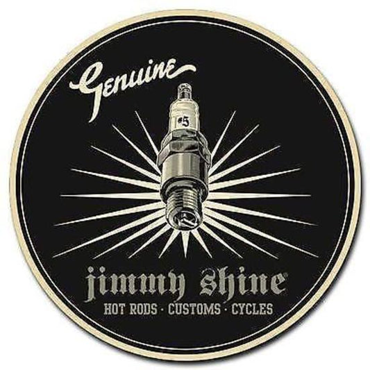 So-Cal Speed Shop SO001-93199 Speedshop Genuine Jimmy Shine Spark Plug Tin Sign 14" Dia.