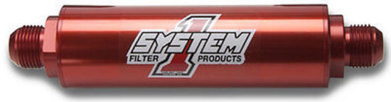 System One SY202-202708 Scavenge Billet In-Line Oil Filter Red 75 Micron -8 an