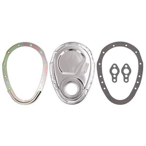 Trans-Dapt TD8909 Trans Dapt Chrome 2 Piece Timing Cover Set suit Chev SB 283-400 V8