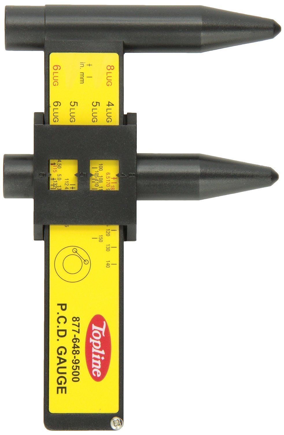 Topline TLC402 Wheel Bolt Circle Pcd Gauge Measures 4 5 6 & 8 Stud Patterns