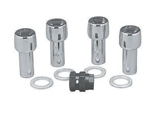 Topline TLC42205xLC Chrome Mag Wheel Lock Nuts 7/16-20Rh Thread 2.3" Tall 4 Pack