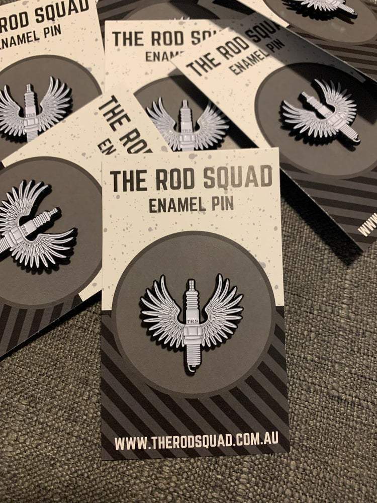 THE ROD SQUAD - Flying Spark Plug Enamel Pin