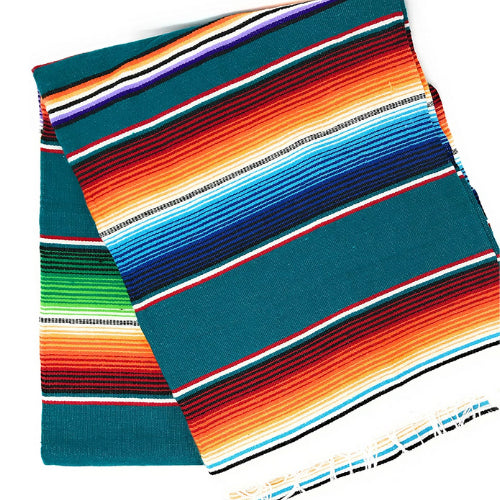 THE ROD SQUAD - Mexican Sarape Blanket X-Large - Teal for Hotrod & Classic Cars