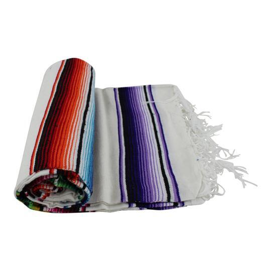 THE ROD SQUAD - Mexican Sarape Blanket X-Large - White for Hotrod & Classic Cars