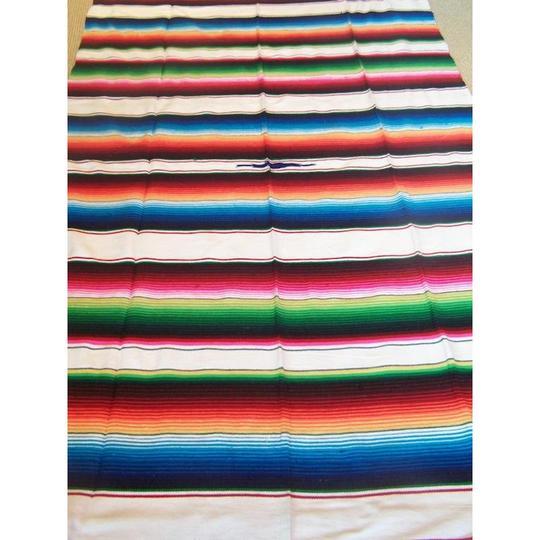 THE ROD SQUAD - Mexican Sarape Blanket X-Large - White for Hotrod & Classic Cars