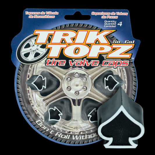 Trik Topz TT8081 Tyre Valve Caps - Black Spade (Set of 4)