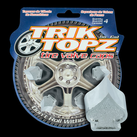 Trik Topz TT8082 Tyre Valve Caps - Chrome Spade (Set of 4)