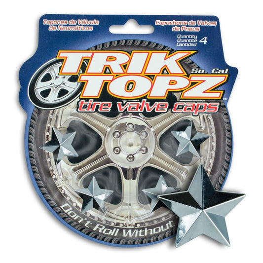 Trik Topz TT8121 Tyre Valve Caps - Chrome Star (Set of 4)