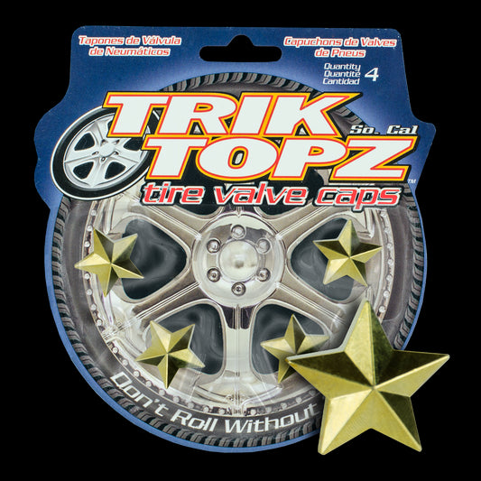 Trik Topz TT8122 Tyre Valve Caps - Gold Star (Set of 4)