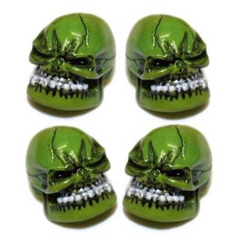 Green Skull Universal Tyre Valve Caps TT8210