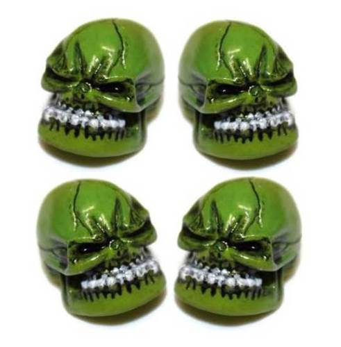 Green Skull Universal Tyre Valve Caps TT8210