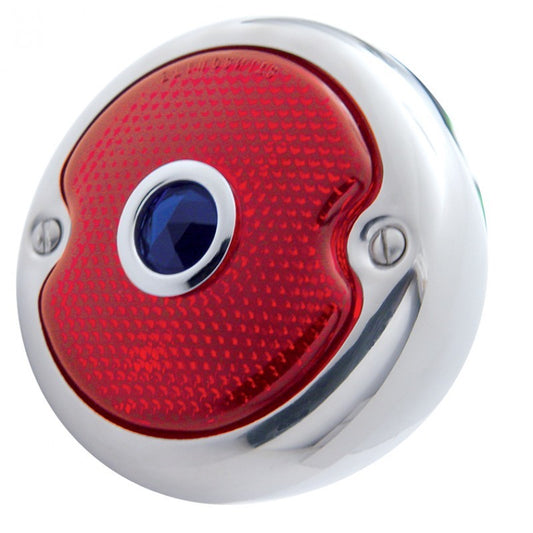 UPI Reproductions UPA1033BD S/S R/H Rear Tail Light Assembly suit 1933-36 Ford w/ Red Lens & Blue Dot