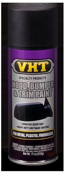 VHT Paints VHTSP27 Hood Bumper & Trim Paint Suit Fiberglass & Plastic Satin Black 11Oz