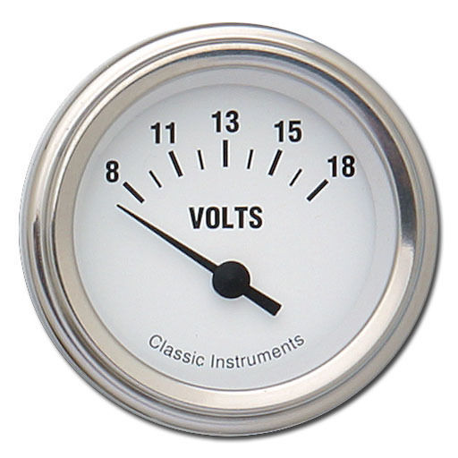 Classic Instruments WH30SLF White Hot - Volt Gauge 2-1/8"