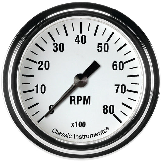 Classic Instruments WH383SLF White Hot 2 5/8" Tachometer