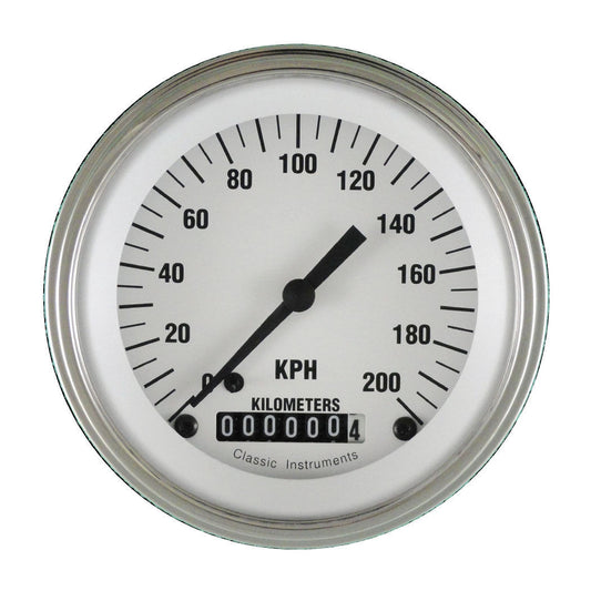 Classic Instruments WH59SLF White Hot - Speedometer Gauge 3-3/8" (stock KPH)