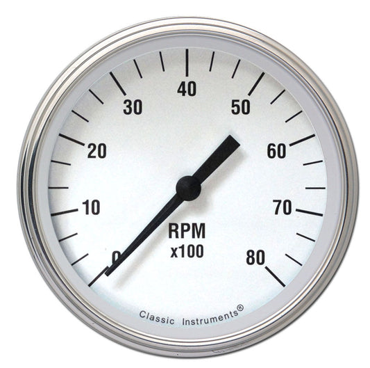 Classic Instruments WH71SLF White Hot - Tachometer 8K RPM 4-5/8"