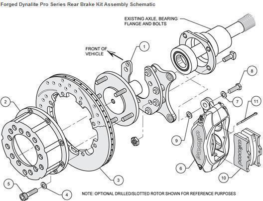 Wilwood 140-2115-B Dynapro 4 Spot Rear Brake Kit for Ford 2.36" Axle Offset