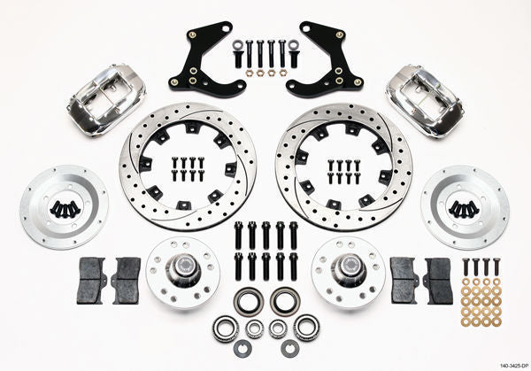 WILWOOD DYNALITE PRO FRONT BRAKE KIT DRILLED SLOTTED 4 SPOT CHEV WB 140-3425-DP