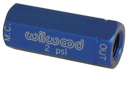 WILWOOD 2 PSI RESIDUAL PRESSURE VALVE 1/8"NPT IN/OUTLETS BLUE WB260-1874