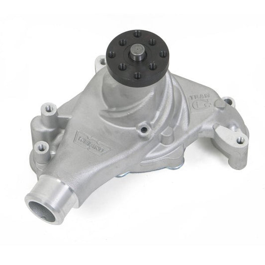 Weiand WM9241 SB Chev Team G Water Pump W/ "Twisted Snout" Design Long Satin Finish