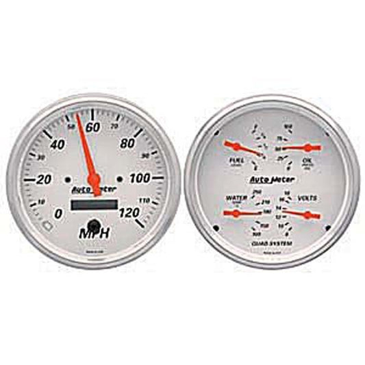 AutoMeter AU1303 Arctic White Quad Gauge/Speedometer Kit 5"
