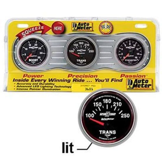 AutoMeter AU3601 Kit Sport-Comp Boost Pressure Exhaust Pyrometer Transmission Temperature Kit
