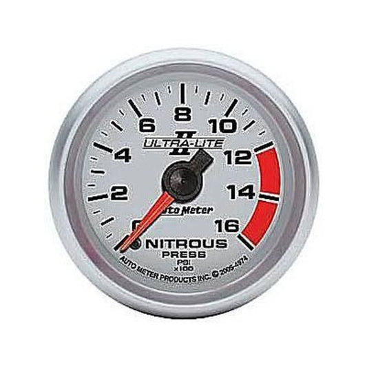 AutoMeter AU4974 Ultra-Lite II 2-1/16" Elec Nitrous Pressure Gauge 0-1600PSI