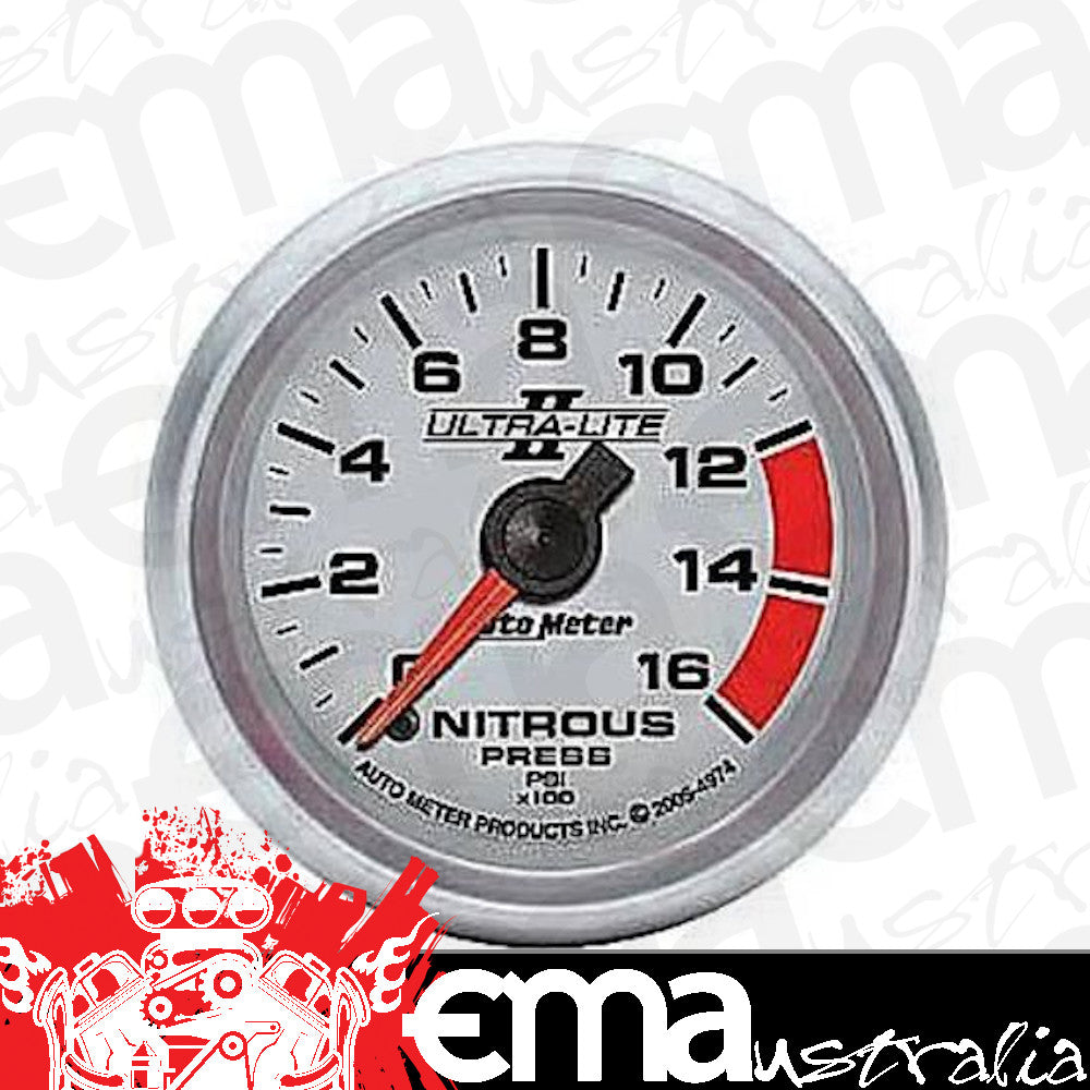 AutoMeter AU4974 Ultra-Lite II 2-1/16" Elec Nitrous Pressure Gauge 0-1600PSI