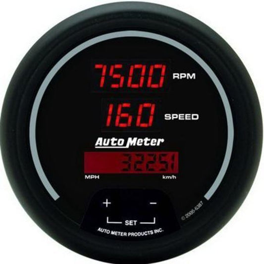 AutoMeter AU6387 Sport-Comp Digital Combo Gauge Speedometer Tachometer 3-3/8" 0-160 MPH