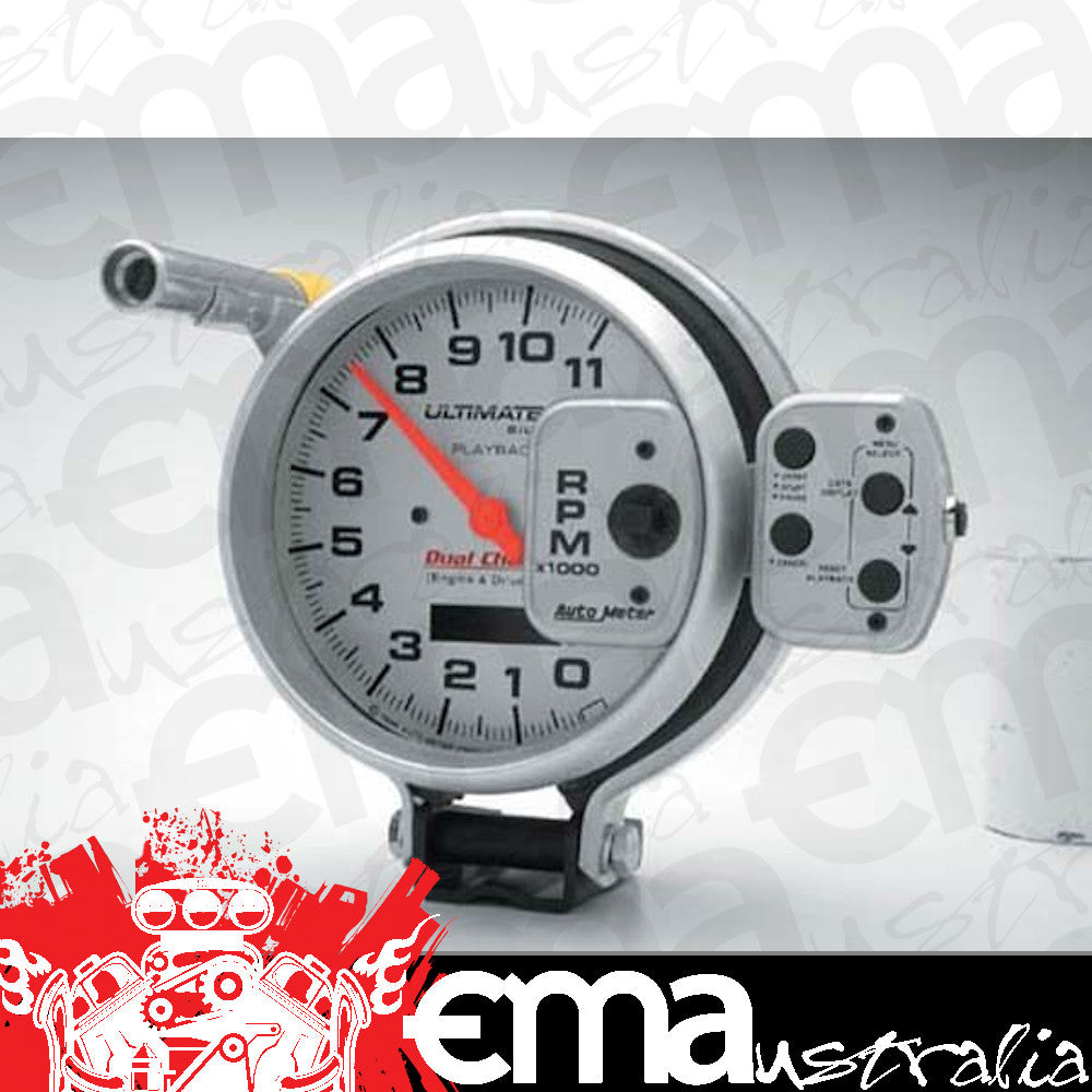 AutoMeter AU6885 Ultimate II 5" Memory Playback Tachometer 11000RPM Shift Light