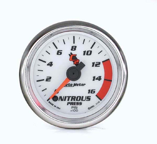 AutoMeter AU7174 C2 2-1/16" Elecal Nitrous Pressure Gauge 0-1600 PSI