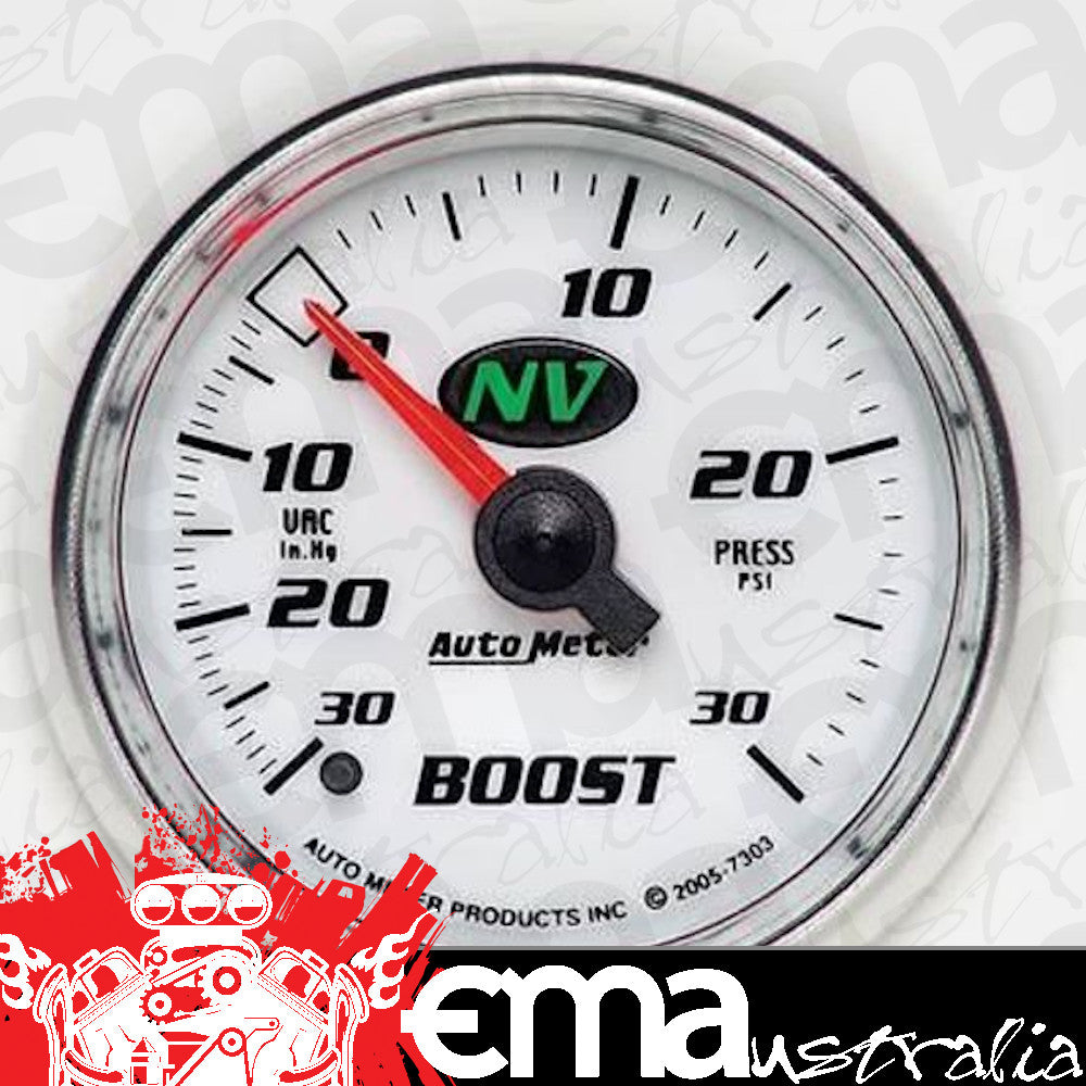 AutoMeter AU7303 NV 2-1/16" Mech Boost - Vacuum Gauge 30 In Hg/30 PSI