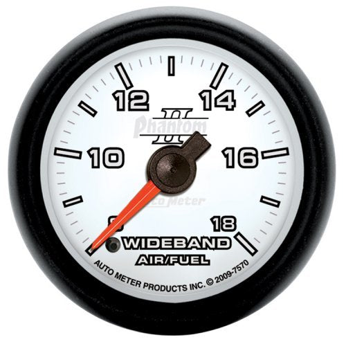 AutoMeter AU7570 Phantom II Air / Fuel Ratio Wideband Gauge 2-1/16" Full Sweep Elec Range:8:1-18:1 Afr