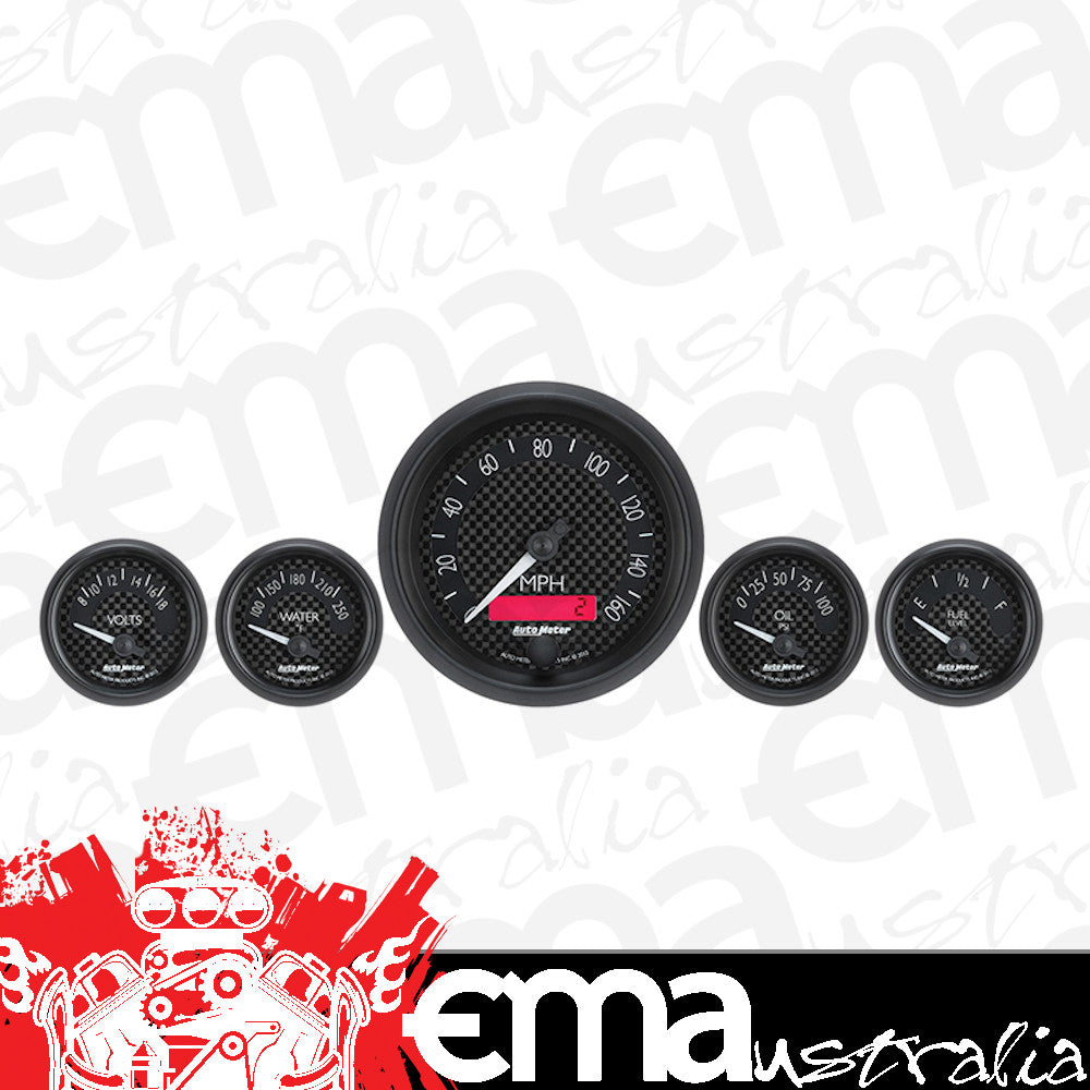 AutoMeter AU8002 GT 5-Piece Gauge Kit 3-3/8" Elec Speedometer