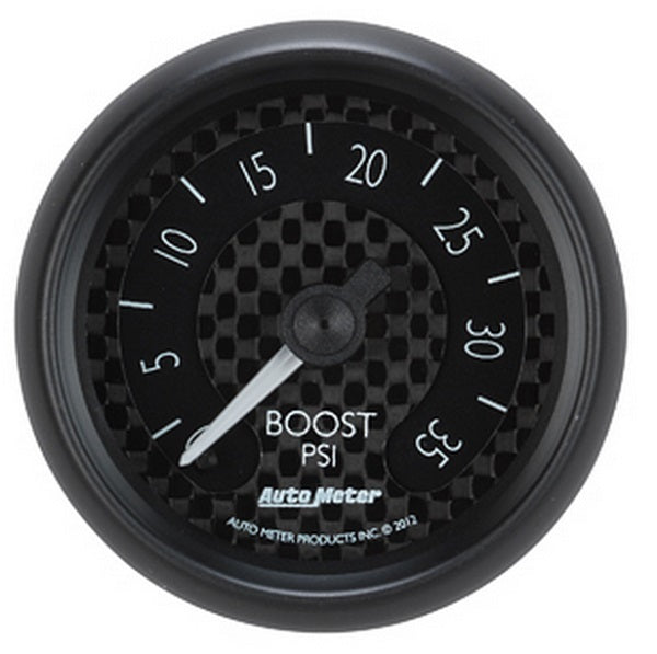 AutoMeter AU8004 GT Boost Gauge 2-1/16" Black Carbon Fiber Dial Full Sweep Mech 0-30 PSI
