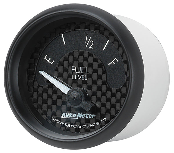 AutoMeter AU8015 GT Fuel Level Gauge 2-1/16" Black Carbon Fiber Dial Short Sweep Elec 73E-10F OHMS