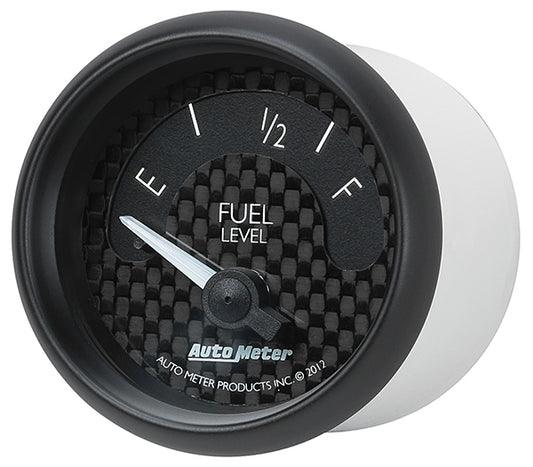 AutoMeter AU8015 GT Fuel Level Gauge 2-1/16" Black Carbon Fiber Dial Short Sweep Elec 73E-10F OHMS